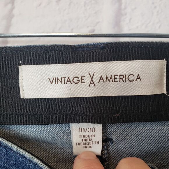 VINTAGE AMERICA High Rise Hemmed Jeans 10P - Picture 5 of 10